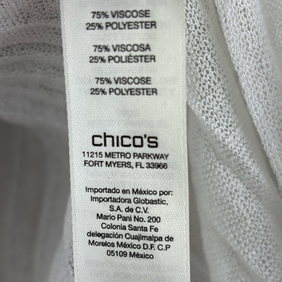 Chico’s Like New White Sleeveless Open Front Lightweight Spring Cardigan Small-O - Picture 12 of 13